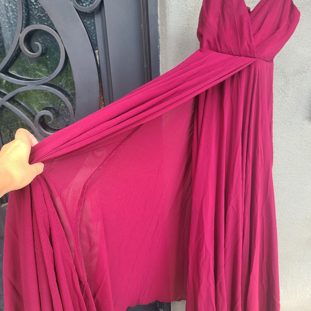 Lulus long flowy spaghetti stap dress.